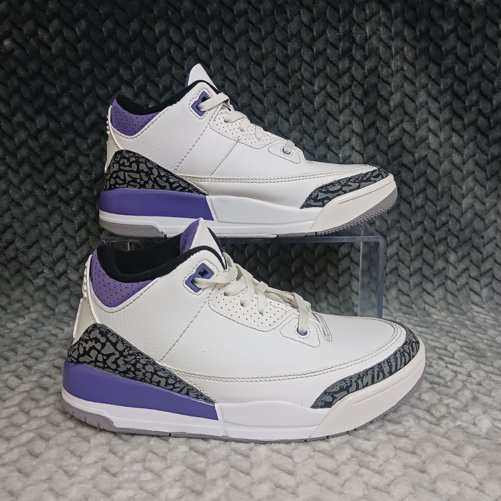 Air Jordan 3 Retro PS Dark Iris Kids Basketball Sneakers Shoes Size 2Y